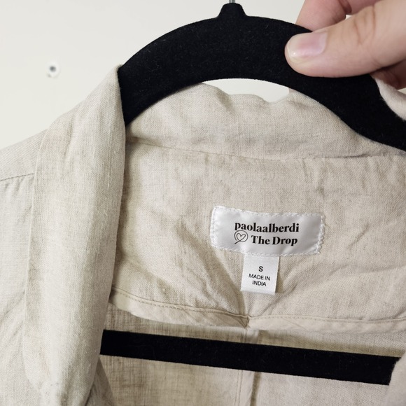 The Drop S Beige Linen Blazer‎ Double Breasted Oversized Minimalist Capsule - Picture 3 of 11